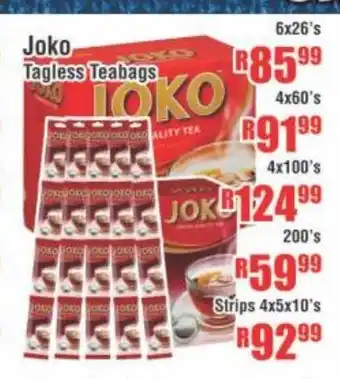 Devland Cash And Carry Joko Tagless Teabags 200's offer