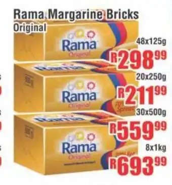 Devland Cash And Carry Rama Margarine Bricks Original 20x250g offer