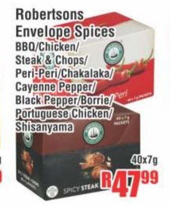 Devland Cash And Carry Robertsons Envelope Spices 40x7g offer
