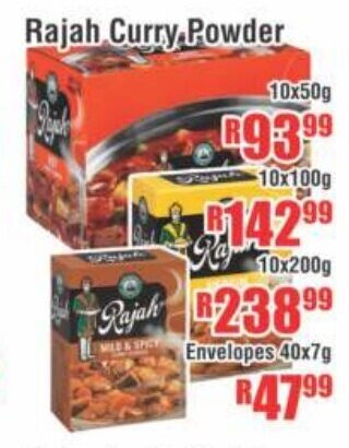 Devland Cash And Carry Rajah Curry Powder 10x50g offer