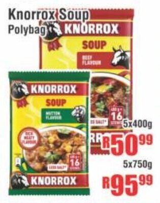 Devland Cash And Carry Knorrox Soup Polybag 5x400g offer