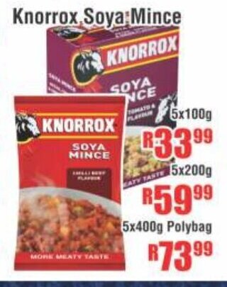 Devland Cash And Carry Knorrox Soya Mince 5x100g offer