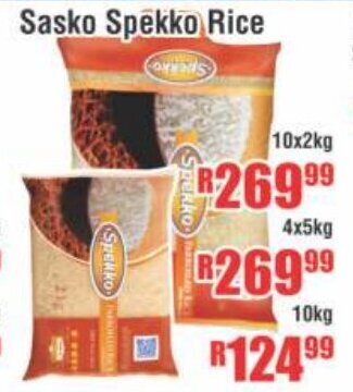 Devland Cash And Carry Sasko Spekko Rice 10x2kg offer