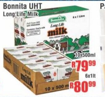 Bonnita UHT Long Life Milk 10x500ml