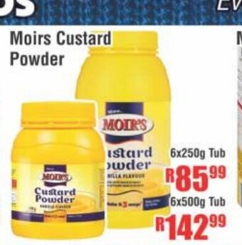 Devland Cash And Carry Moirs Custard Powder 6x250g Tub offer