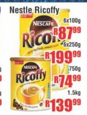 Devland Cash And Carry Nestle Ricoffy 6x100g offer