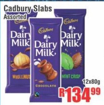 Devland Cash And Carry Cadbury Slabs Assorted 12x80g offer