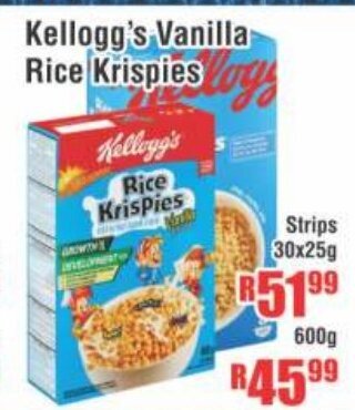 Devland Cash And Carry Kellogg's Vanilla Rice Krispies 600g offer