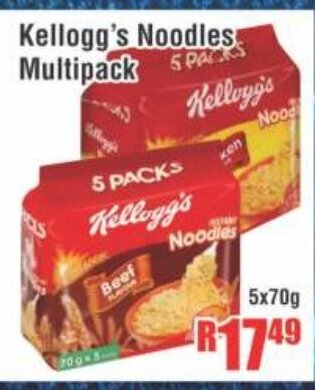 Devland Cash And Carry Kellogg's Noodles Multipack 5x70g offer