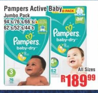 Devland Cash And Carry Pampers Active Baby All Sizes offer