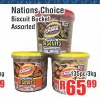 Devland Cash And Carry Nation Choice Biscuit Bucket Assorted 135pc / 3kg offer