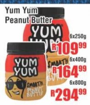 Devland Cash And Carry Yum Yum Peanut Butter 6x250g offer