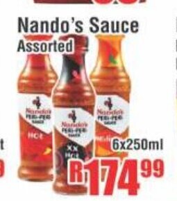 Devland Cash And Carry Nando's Sauce Assorted 6x250ml offer