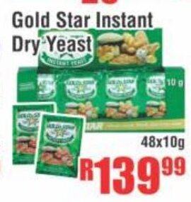 Devland Cash And Carry Gold Star Instant Dry Yeast 48x10g offer