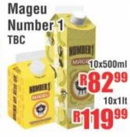 Mageu Number 1 TBC 10x500ml