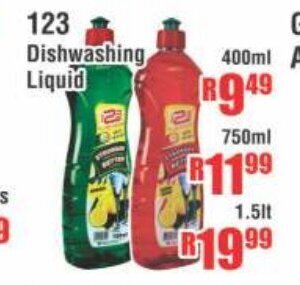 123 Dishwashing Liquid 750ml
