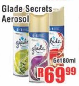 Glade Secrets Aerosol 6x180ml