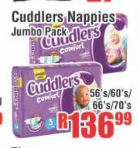 Devland Cash And Carry Cuddlers Nappies Jumbo Pack offer