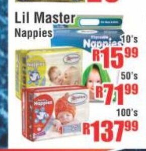 Devland Cash And Carry Lil Master Nappies 10's offer
