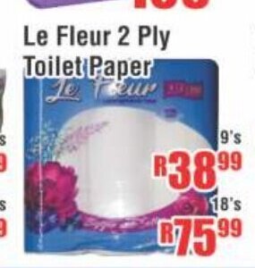 Devland Cash And Carry Le Fleur 2 Ply Toilet paper 9's offer