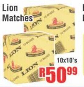 Devland Cash And Carry Lion Matches 10x10's offer
