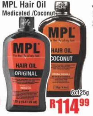 Devland Cash And Carry MPL Hair Oil Medicated/Coconut 6x125g offer