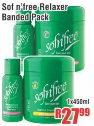 Devland Cash And Carry Sof n' free Relaxer Banded Pack 1x450ml offer