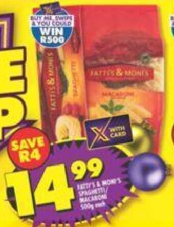Shoprite Fatti's & Moni's Spaghetti / Macaroni 500g offer