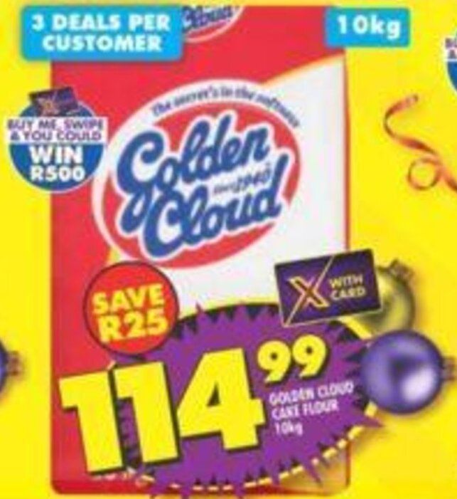 Golden Cloud Cake Flour 10kg offer at Shoprite