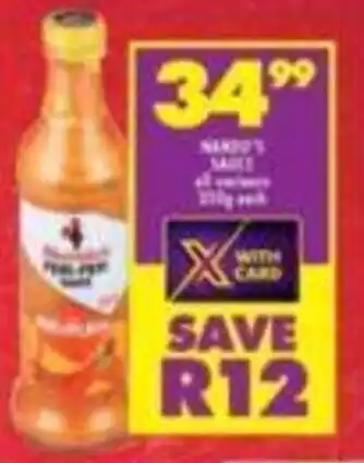 Shoprite Nando's Sauce all variants 250g offer
