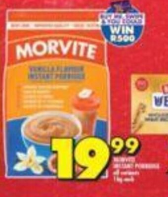 Shoprite Morvite Instant Porridge all variants 1kg offer