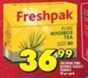 Shoprite Freshpak Pure Rooibos Tagless Teabags 80 per pack offer