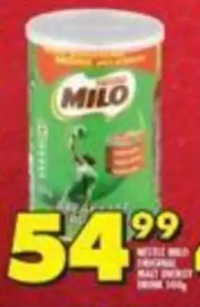 Shoprite Nestlé Milo Original Energy Drink 500g offer