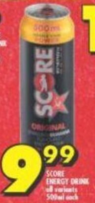 Shoprite Score Energy Drink all variants 500ml offer