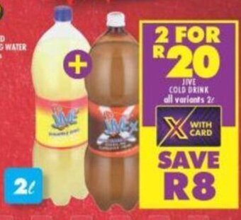 Shoprite Jive Cold Drink all variants 2 x 2L offer