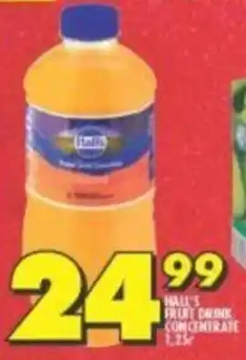 Shoprite Hall's Fruit Drink Concentrate 1,25L offer