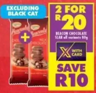 Shoprite Beacon Chocolate Slabs all variants 2 x 80g offer