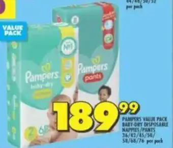 Shoprite Pampers Value Pack Baby-Dry Disposable Nappies / Pants offer