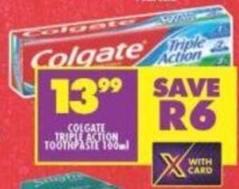 Shoprite Colgate Triple Action Toothpaste 100ml offer