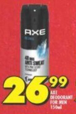 Shoprite Axe Deodorant for Men 150ml offer