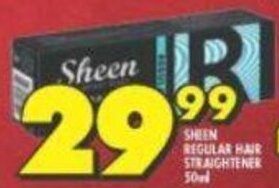 Shoprite Sheen Regular Hair Straightener 50ml offer