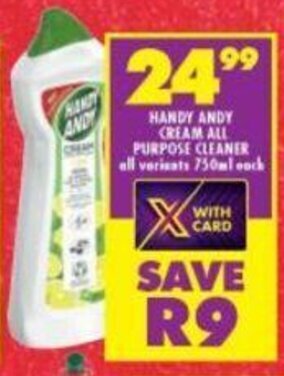 Shoprite Handy Andy Cream All Purpose Cleaner all variants 750ml offer
