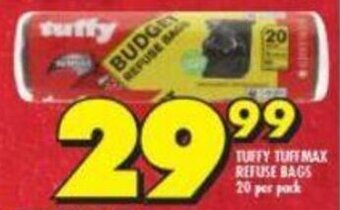 Shoprite Tuffy Budget Refuse Bags 20 per pack offer