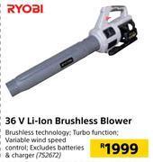 Builders Warehouse Ryobi 36v li-ion brushless blower offer