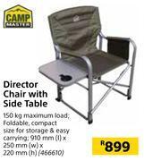 Builders Warehouse Camp master director chair with side table offer