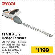 Builders Warehouse Ryobi 18v battery hedge trimmer offer