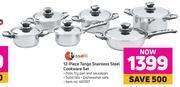 Game Tissolli 12 piece tango stainless steel cookware set offer