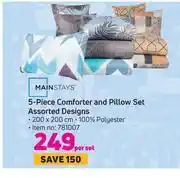 Game Mainstays 5 piece comforter & pillow set assorted designs-per set offer