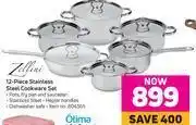 Game Zellini 12 piece stainless steel cookware set offer