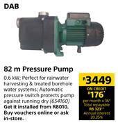 Builders Warehouse Dab 82m pressure pump offer